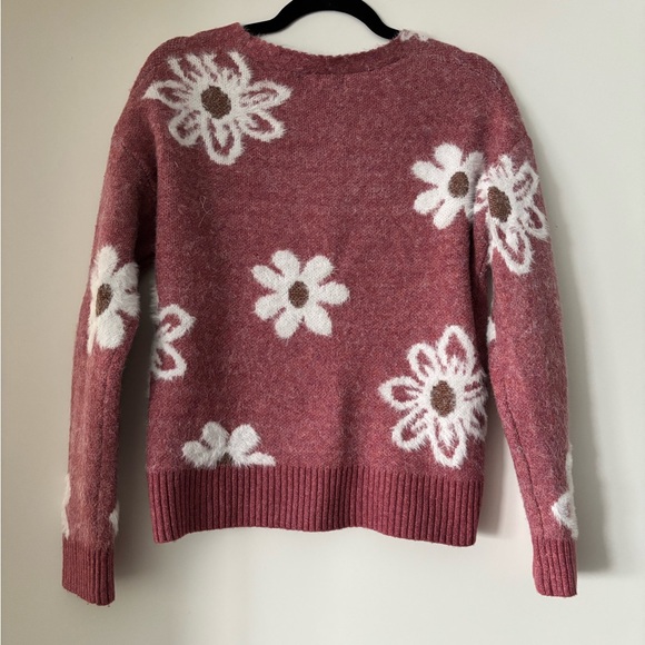 Floral Pink Cardigan Sweater in size small - Picture 3 of 5